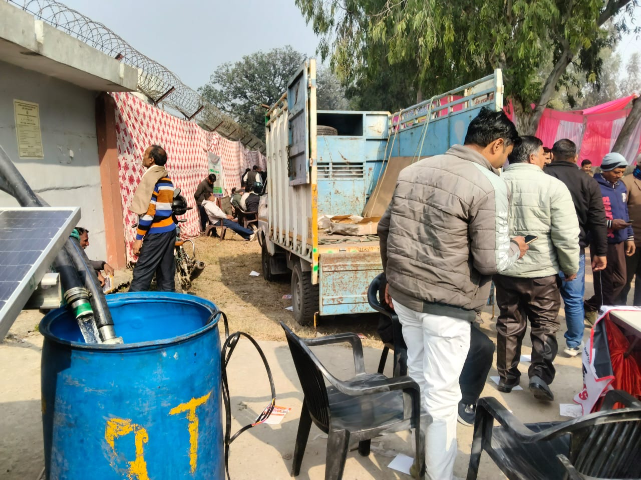 Logistics vehicle and equipment at Bulandshahr training centre camp
